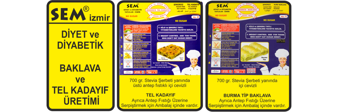 şekersiz baklava ve tel kadayıf