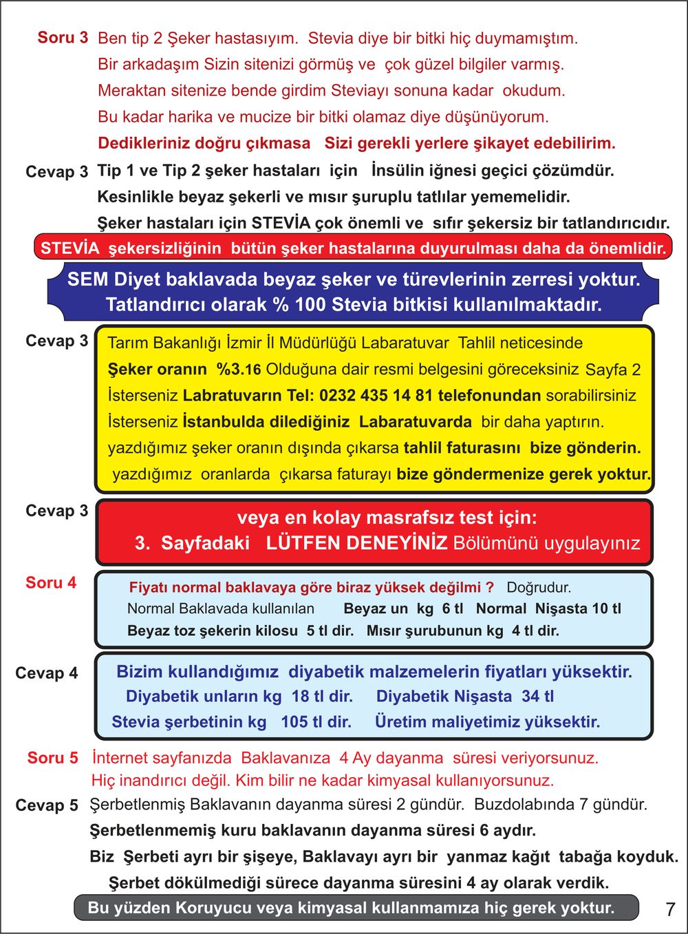 Diyet ve Diyabetik Baklava Bilgilendirme Broşürümüz — sayfa 7