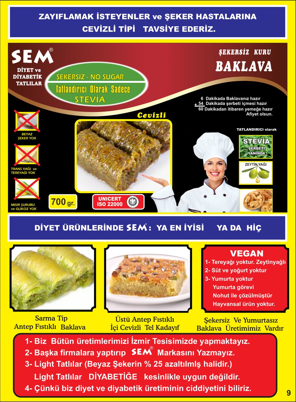 Diyet ve Diyabetik Baklava Bilgilendirme Broşürümüz — sayfa 9